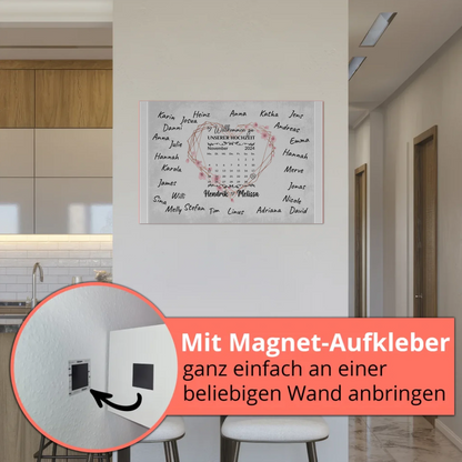 Willkommens Fotoboard Hochzeit Herz Kranz Unterschriften