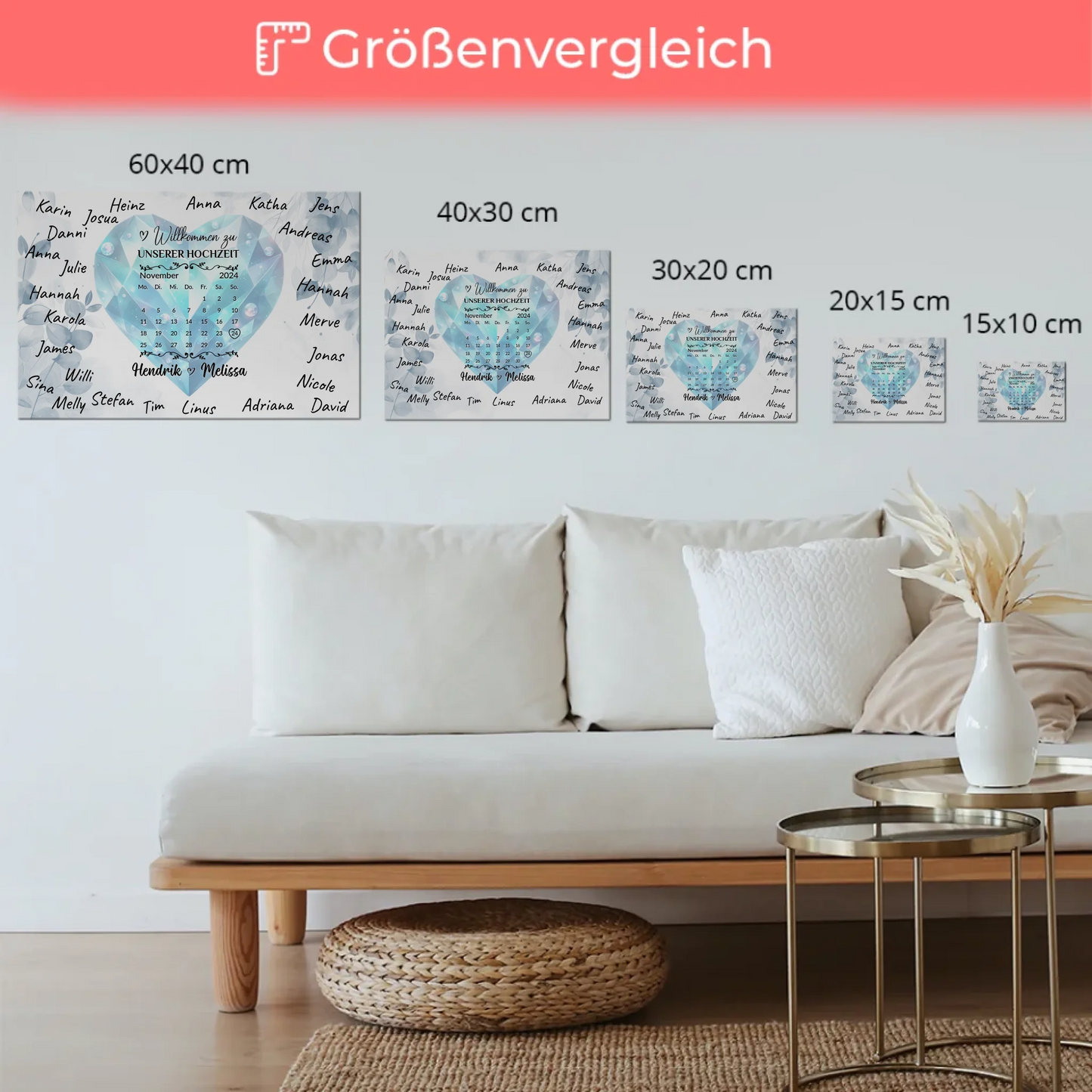 Fotoboard Hochzeit Herzlich Willkommen Blue Diamond