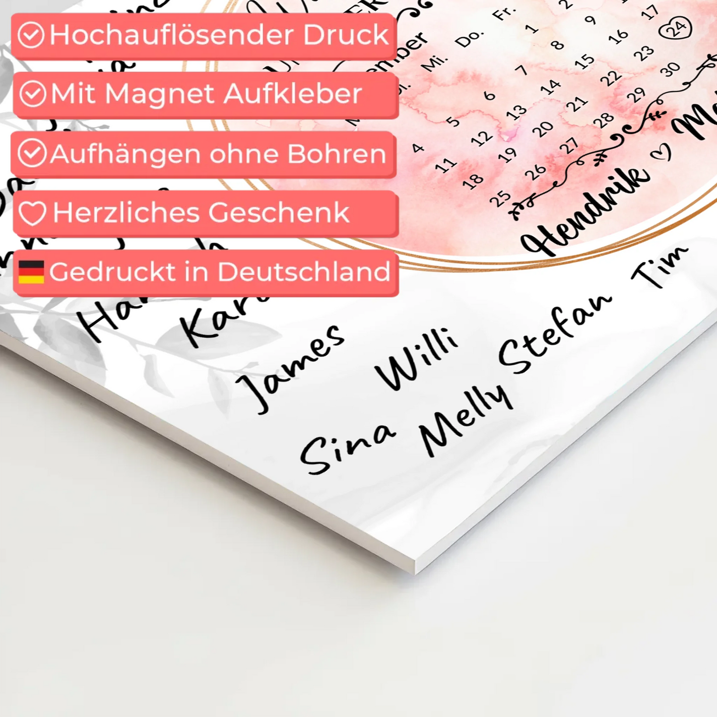 Willkommensschild Hochzeit Aquarell Kranz personalisiert