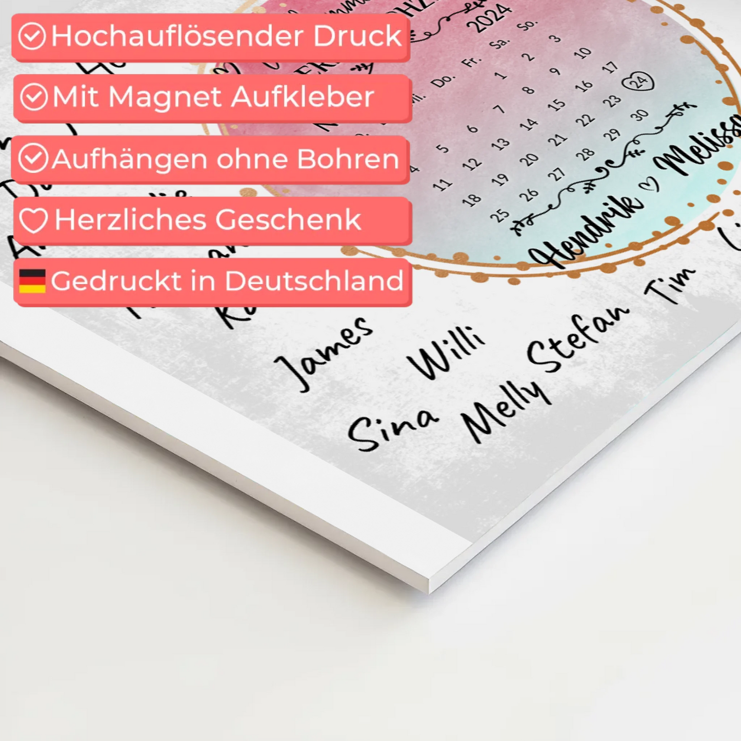 Willkommens Fotoboard Hochzeit mit Unterschriften Blau