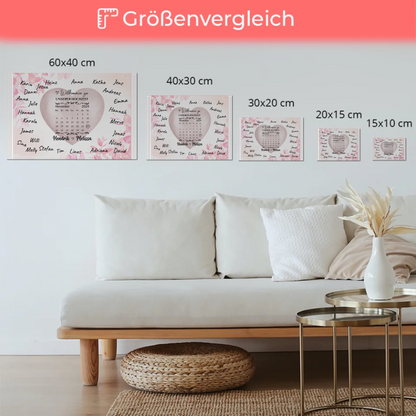 Willkommensschild Hochzeit mit Farbklecks Herz personalisiert Magnet Poster