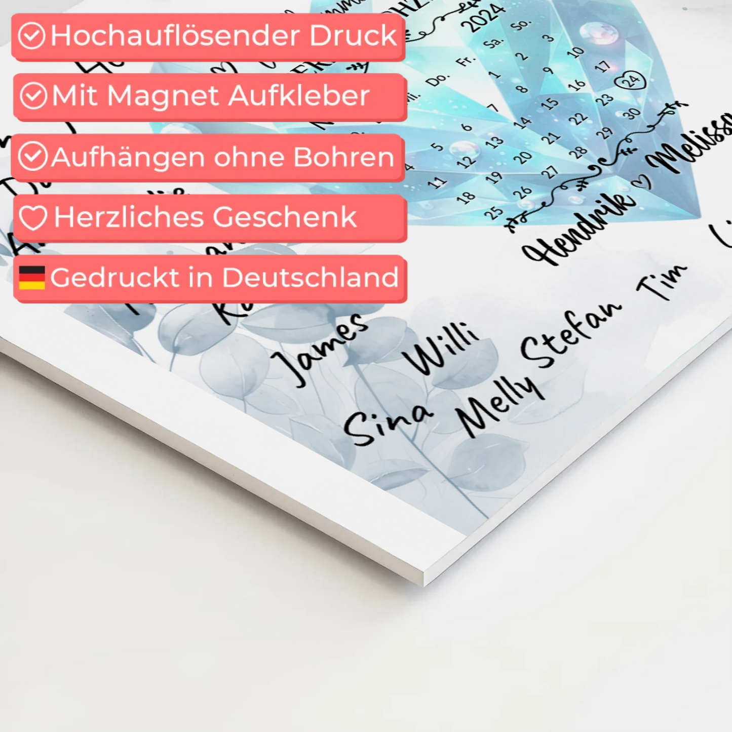 Fotoboard Hochzeit Herzlich Willkommen Blue Diamond