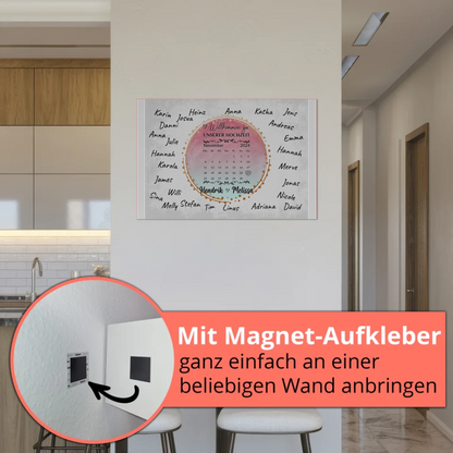 Willkommens Fotoboard Hochzeit mit Unterschriften Blau