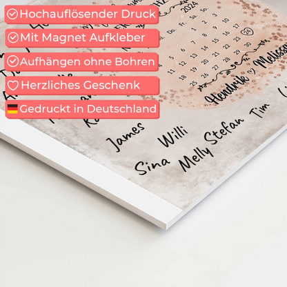 Hochzeit Willkommensschild für Unterschriften Farbklecks Rose