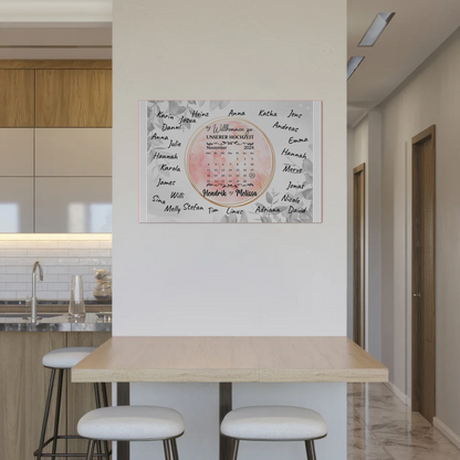 Willkommensschild Hochzeit Aquarell Kranz personalisiert