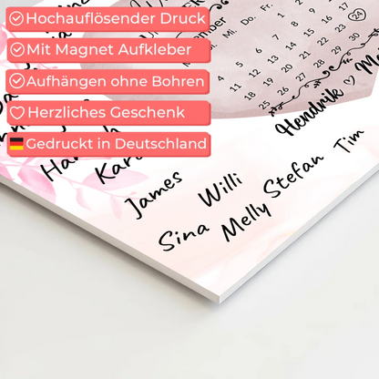 Willkommensschild Hochzeit mit Farbklecks Herz personalisiert Magnet Poster