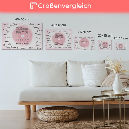 Hochzeit Willkommensschild für Unterschriften Herz Farbklecks