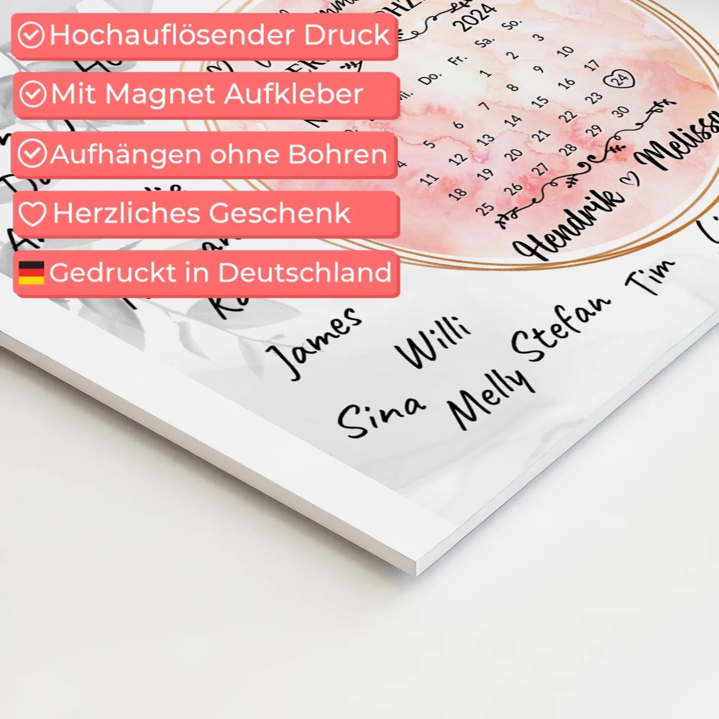 Willkommensschild Hochzeit Aquarell Kranz personalisiert