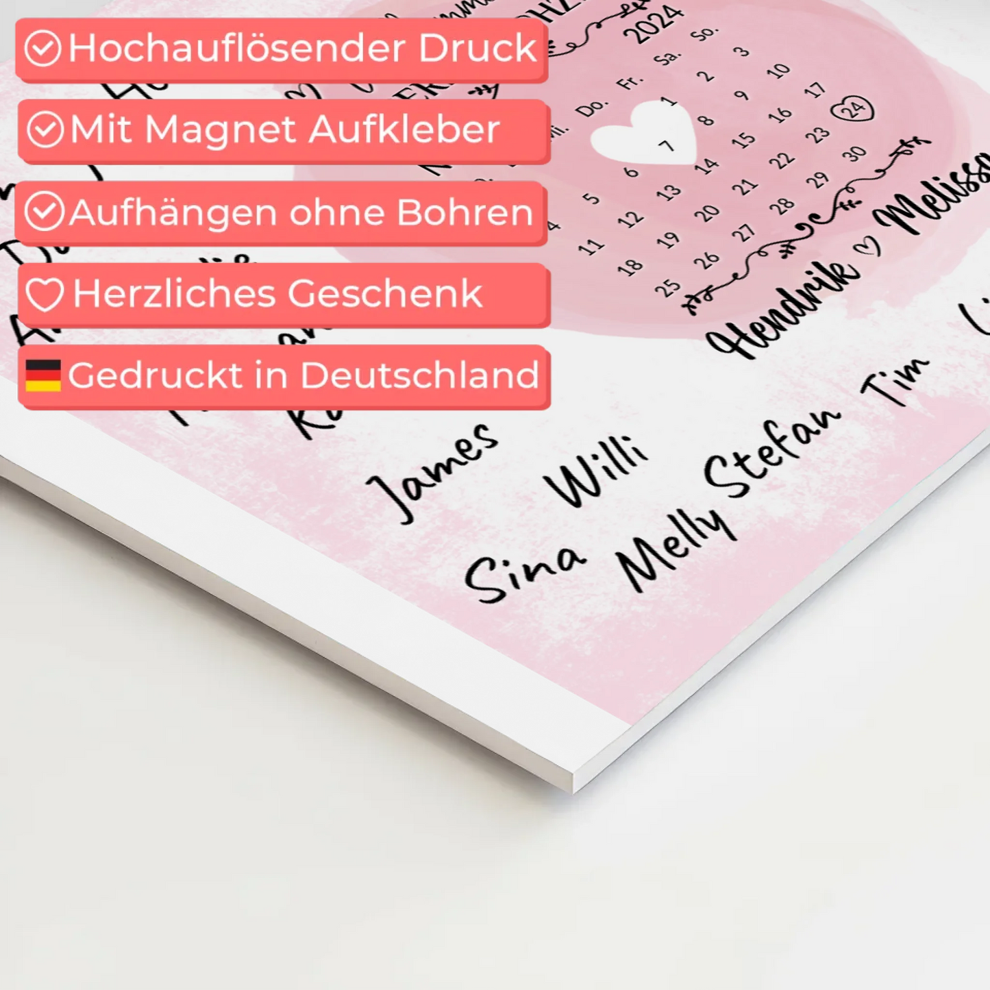 Hochzeit Willkommensschild für Unterschriften Herz Farbklecks