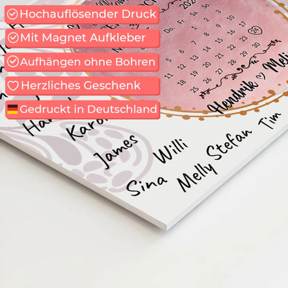 Fotoboard Hochzeit Herzlich Willkommen Rosa Aquarell