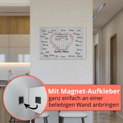 Willkommens Fotoboard Hochzeit Herz Kranz Unterschriften