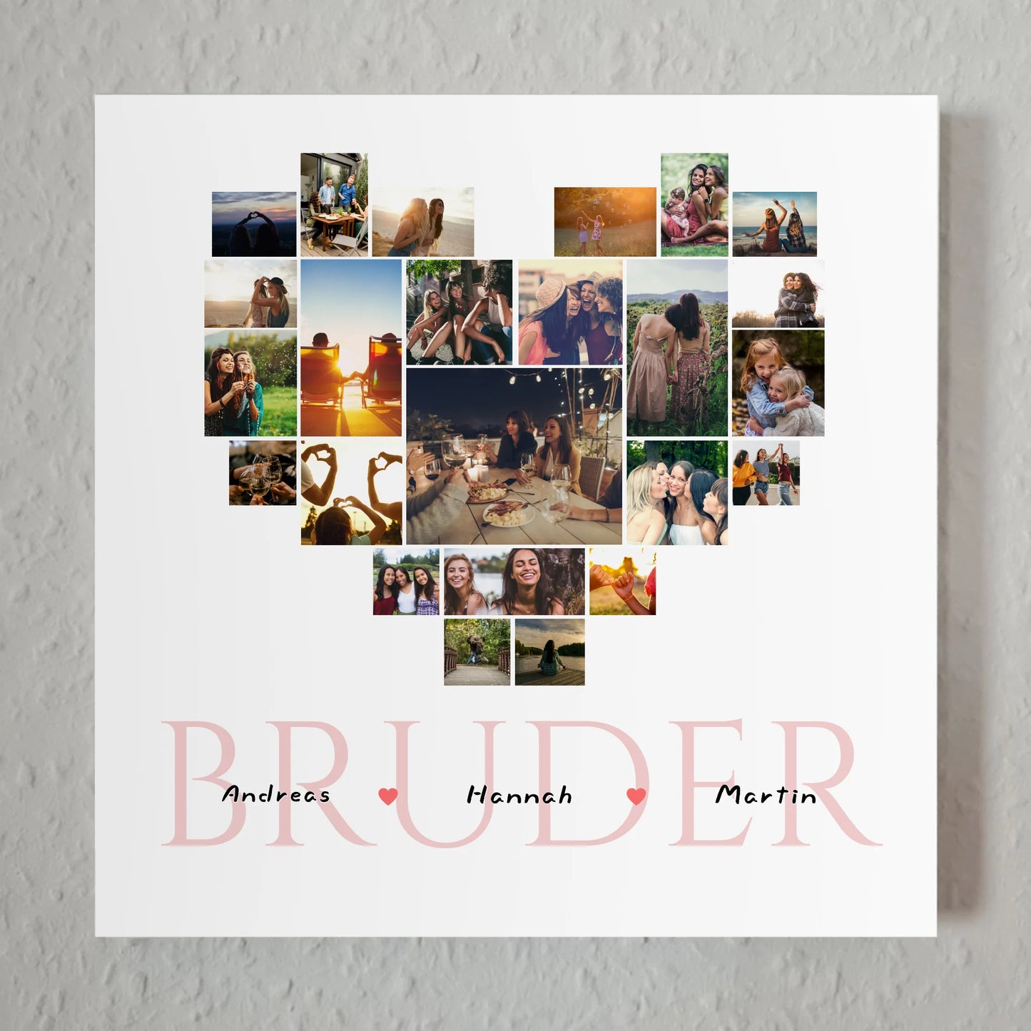 Fotocollage Personalisiert Magnetisches Wandbild Bruder mit Namen