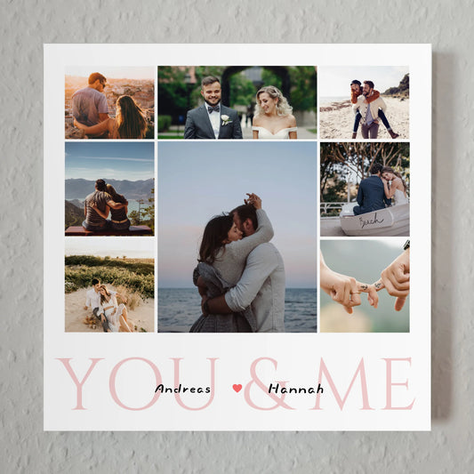 Personalisiertes Fotoboard Verlobte zur Verlobung Fotocollage 8 Fotos