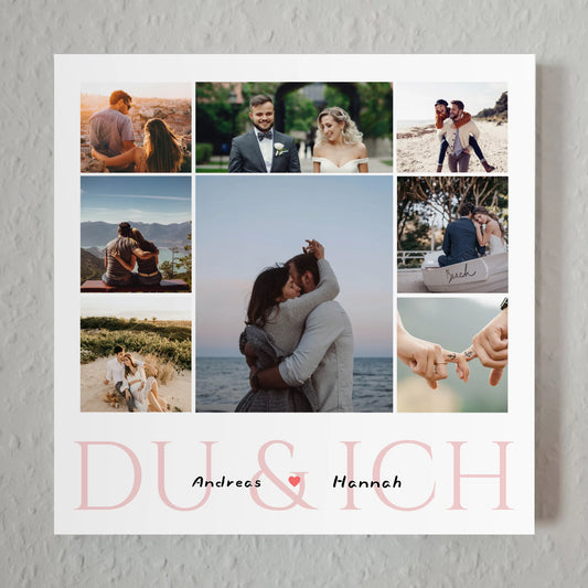 Fotoboard Personalisiert Paare für Valentinstag Fotocollage 8 Fotos