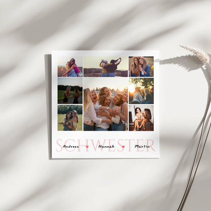 Magnetisches Wandbild für Schwester Zum Geburtstag 8 Fotos & Namen