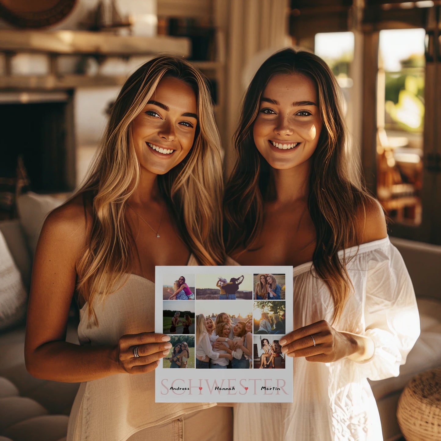 Magnetisches Wandbild für Schwester Zum Geburtstag 8 Fotos & Namen