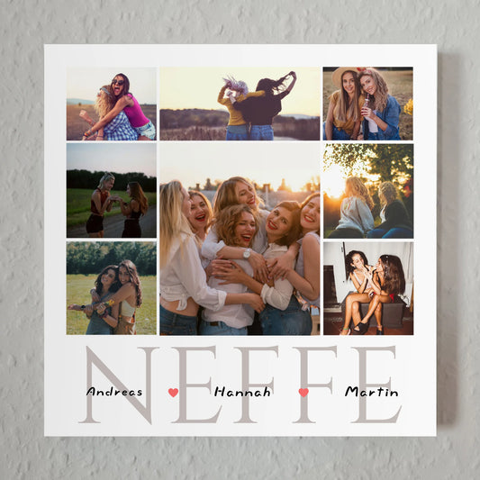 Fotoboard für Neffe Fotocollage 8 Fotos & Namen