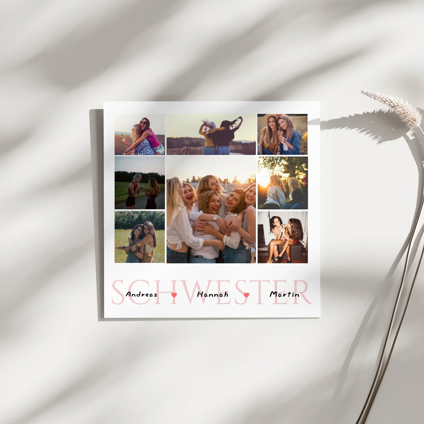 Magnetisches Wandbild für Schwester Zum Geburtstag 8 Fotos & Namen