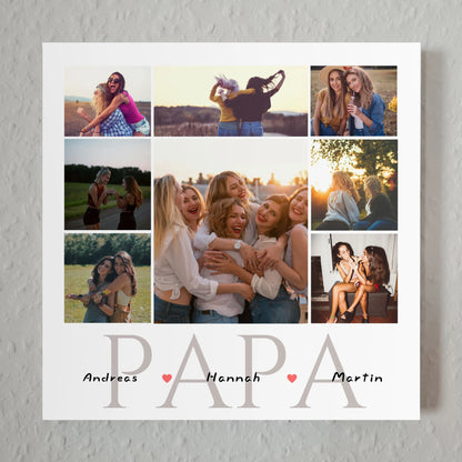 Magnet Fotoboard für zum Vatertag Fotocollage 8 Fotos & Namen