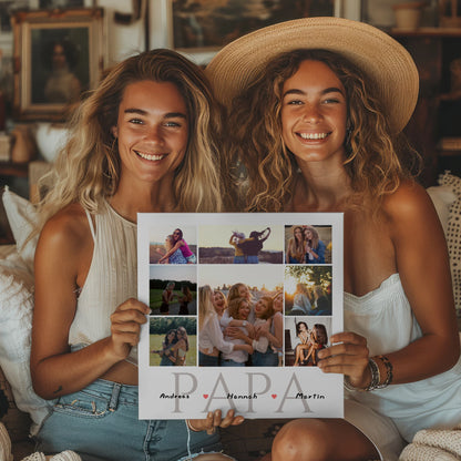 Magnet Fotoboard für zum Vatertag Fotocollage 8 Fotos & Namen