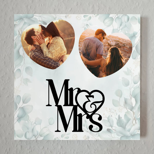 Magnet Fotoboard Paare für Valentinstag mit 2 Fotos und Wunschtext