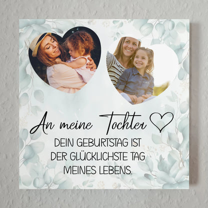 Magnetisches Fotoboard Mama für Muttertag mit 2 Fotos und Wunschtext