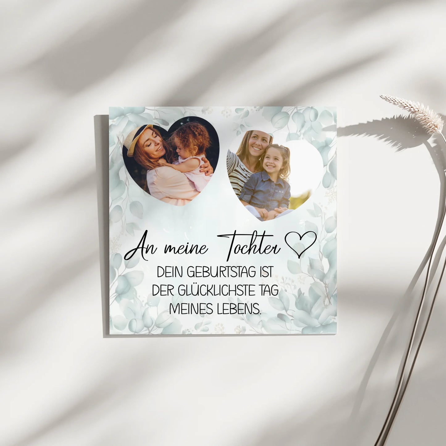 Magnetisches Fotoboard Mama für Muttertag mit 2 Fotos und Wunschtext