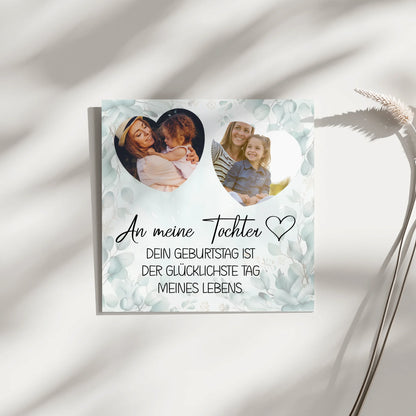 Magnetisches Fotoboard Mama für Muttertag mit 2 Fotos und Wunschtext