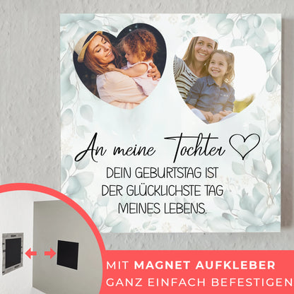 Magnetisches Fotoboard Mama für Muttertag mit 2 Fotos und Wunschtext