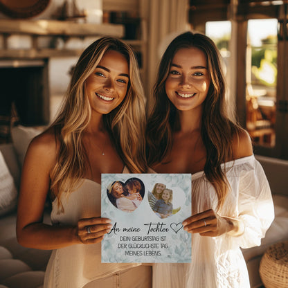 Magnetisches Fotoboard Mama für Muttertag mit 2 Fotos und Wunschtext