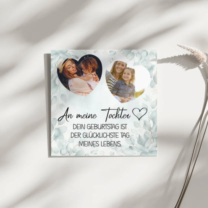Magnetisches Fotoboard Mama für Muttertag mit 2 Fotos und Wunschtext