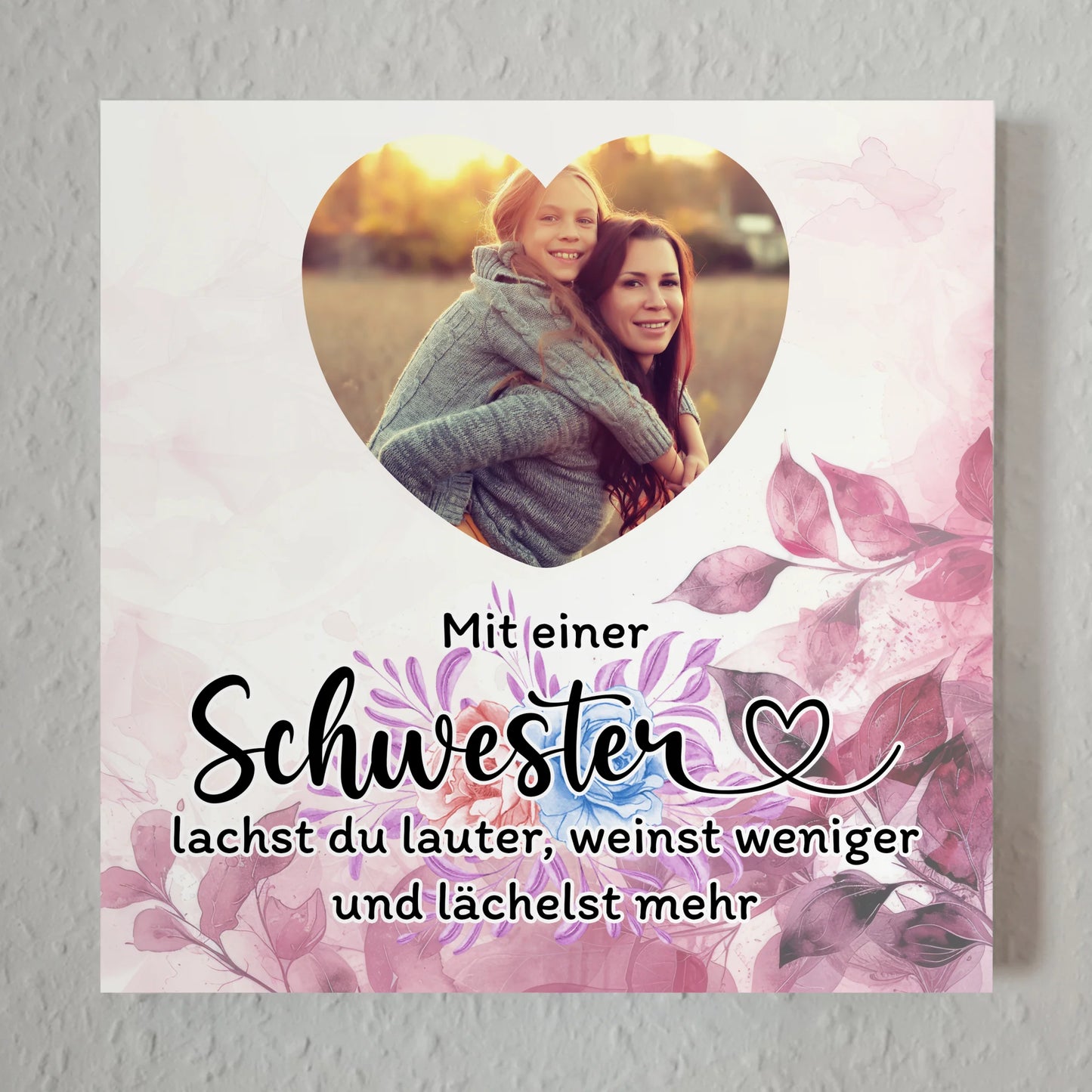 Magnet Fotoboard Schwester Zum Geburtstag für Herz Foto