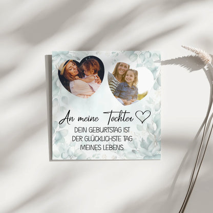 Magnetisches Fotoboard Mama für Muttertag mit 2 Fotos und Wunschtext