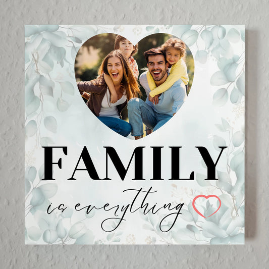 Personalisiertes Fotoboard Familie für Herz Foto