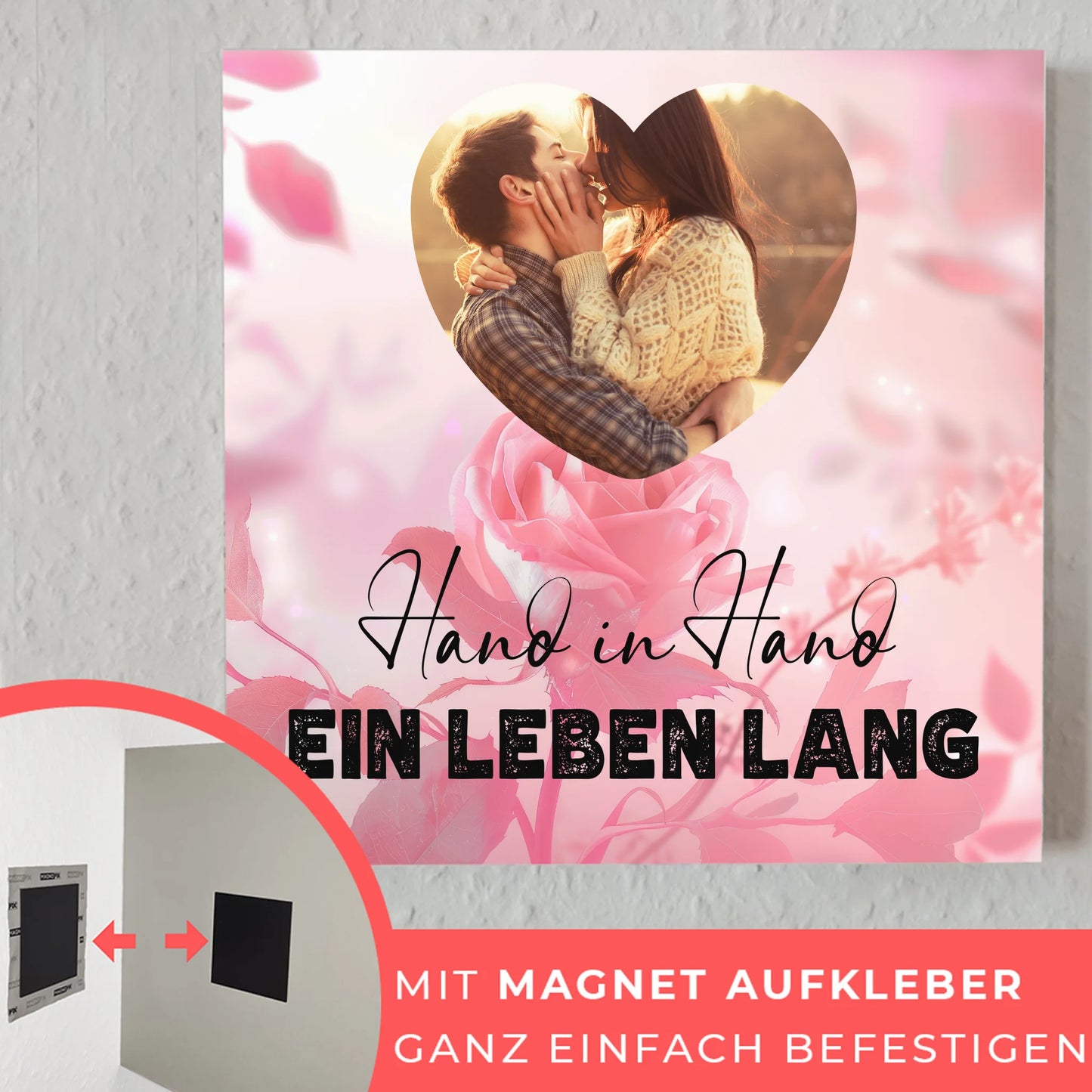 Magnetisches Fotoboard Paare für Valentinstag mit Foto