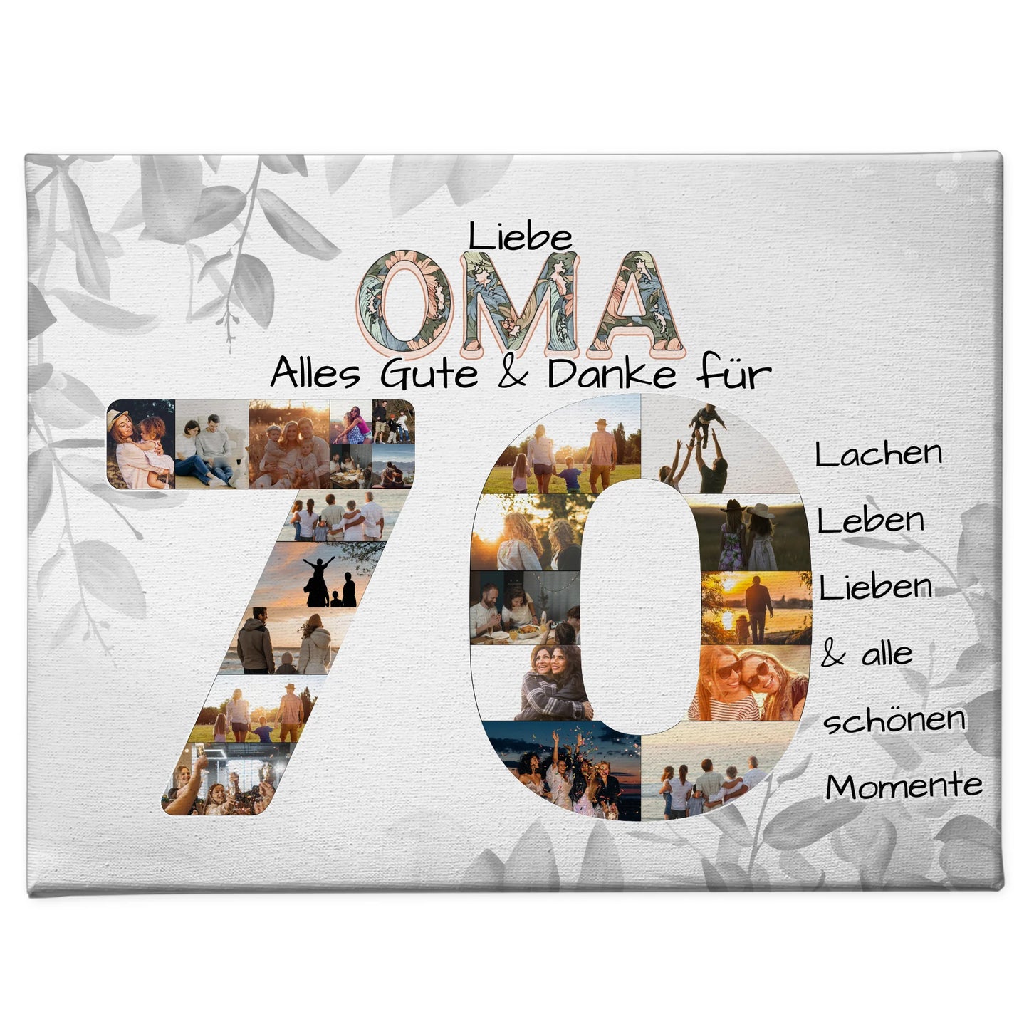 Leinwand Geschenk zum 70 Geburtstag für Oma mit Fotos