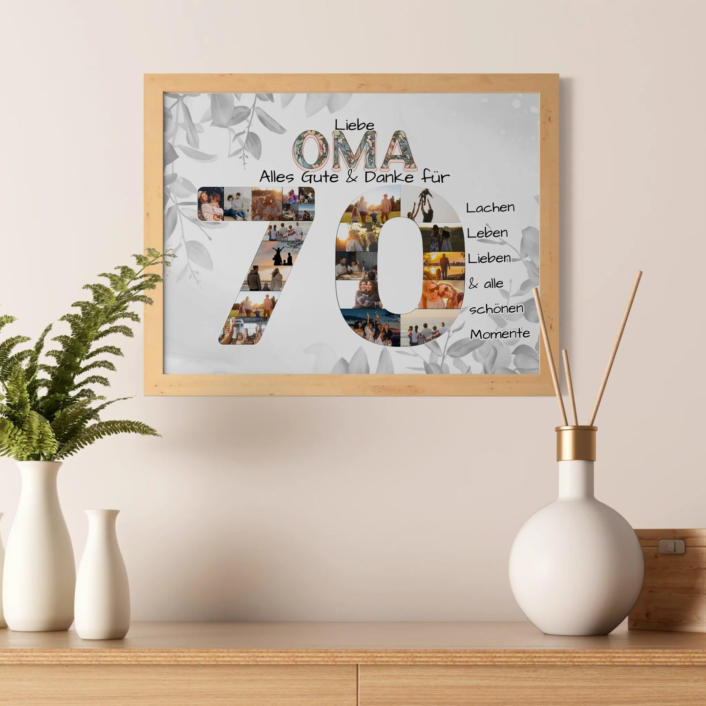 Poster Geschenk zum 70 Geburtstag für Oma mit Fotos