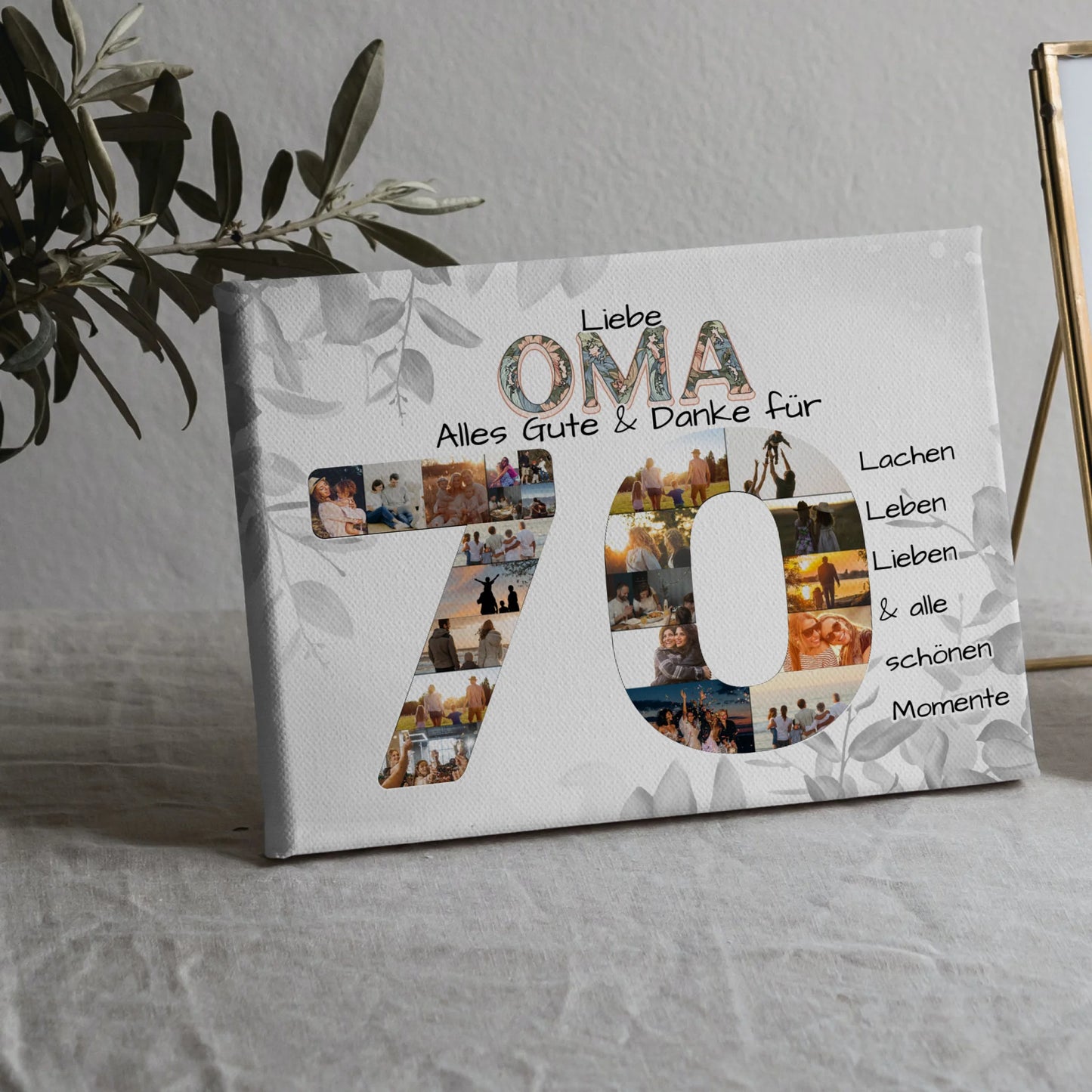 Leinwand Geschenk zum 70 Geburtstag für Oma mit Fotos