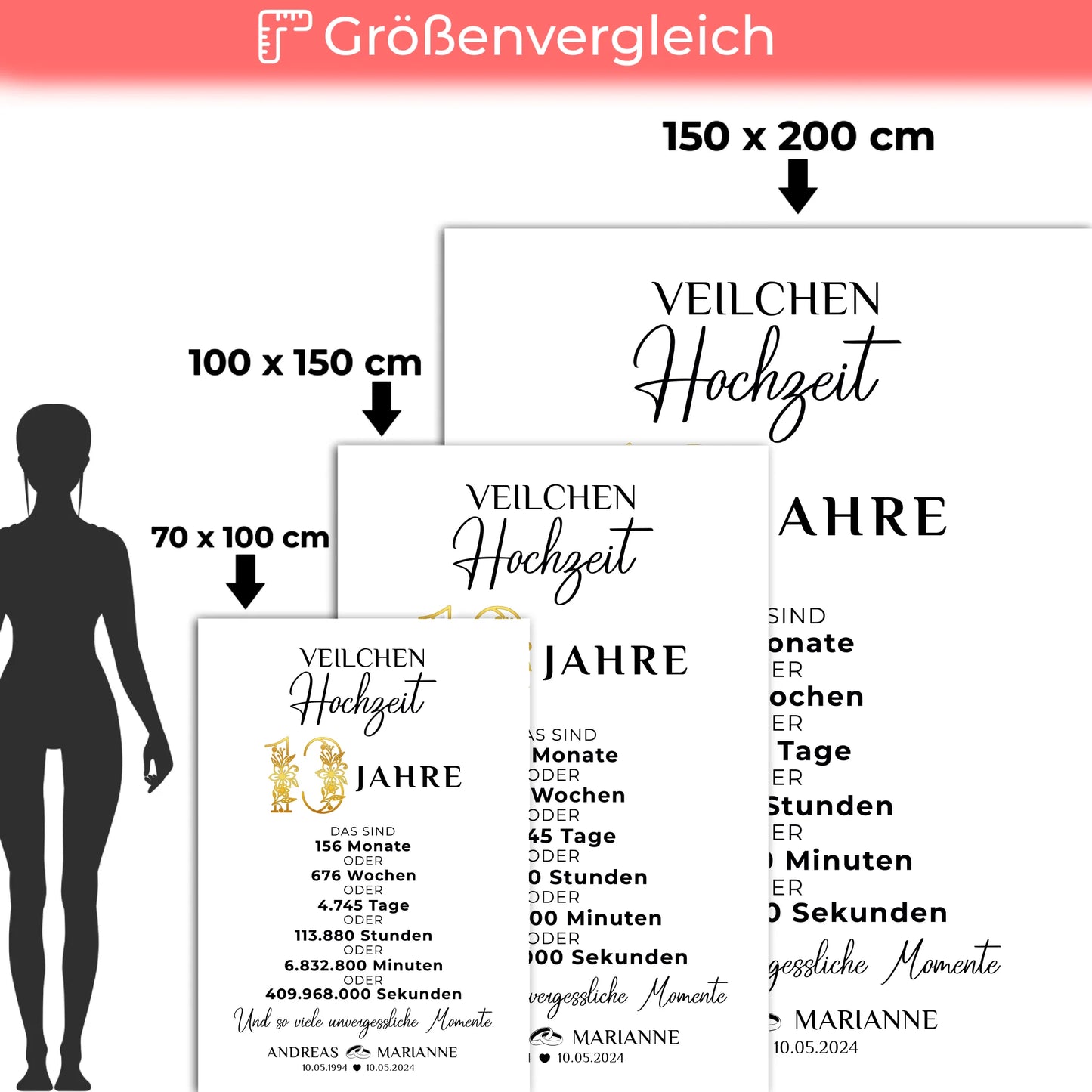 Personalisierte Decke für die Veilchenhochzeit 13 Hochzeitstag Momente