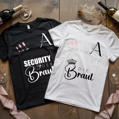 X.02.Schwarzes + Weißes T Shirt JGA Basic