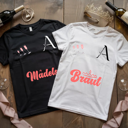 X.02.Schwarzes + Weißes T Shirt JGA Basic