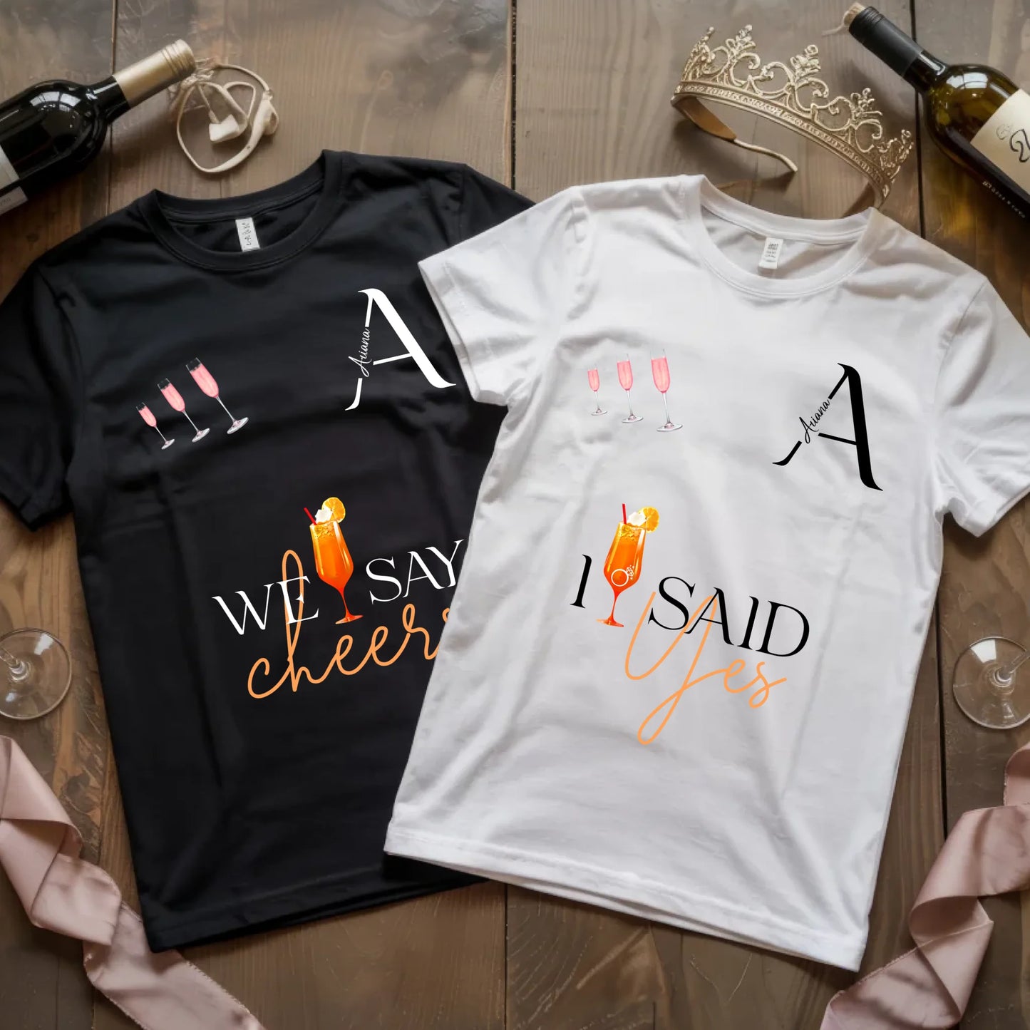 X.02.Schwarzes + Weißes T Shirt JGA Basic