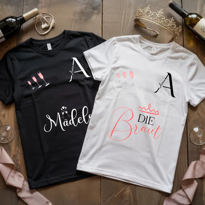 X.02.Schwarzes + Weißes T Shirt JGA Basic