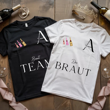 X.02.Schwarzes + Weißes T Shirt JGA Basic