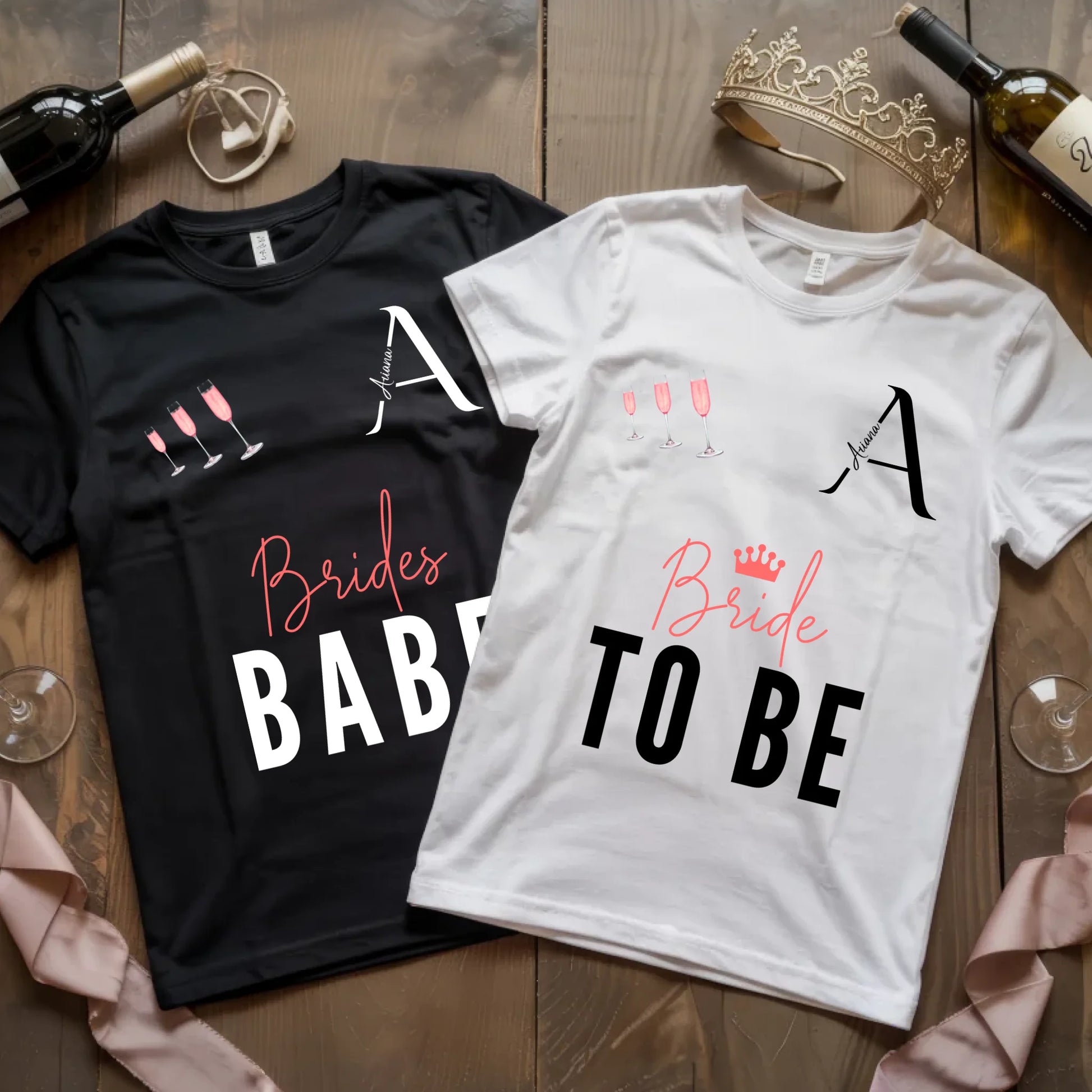 X.02.Schwarzes + Weißes T Shirt JGA Basic