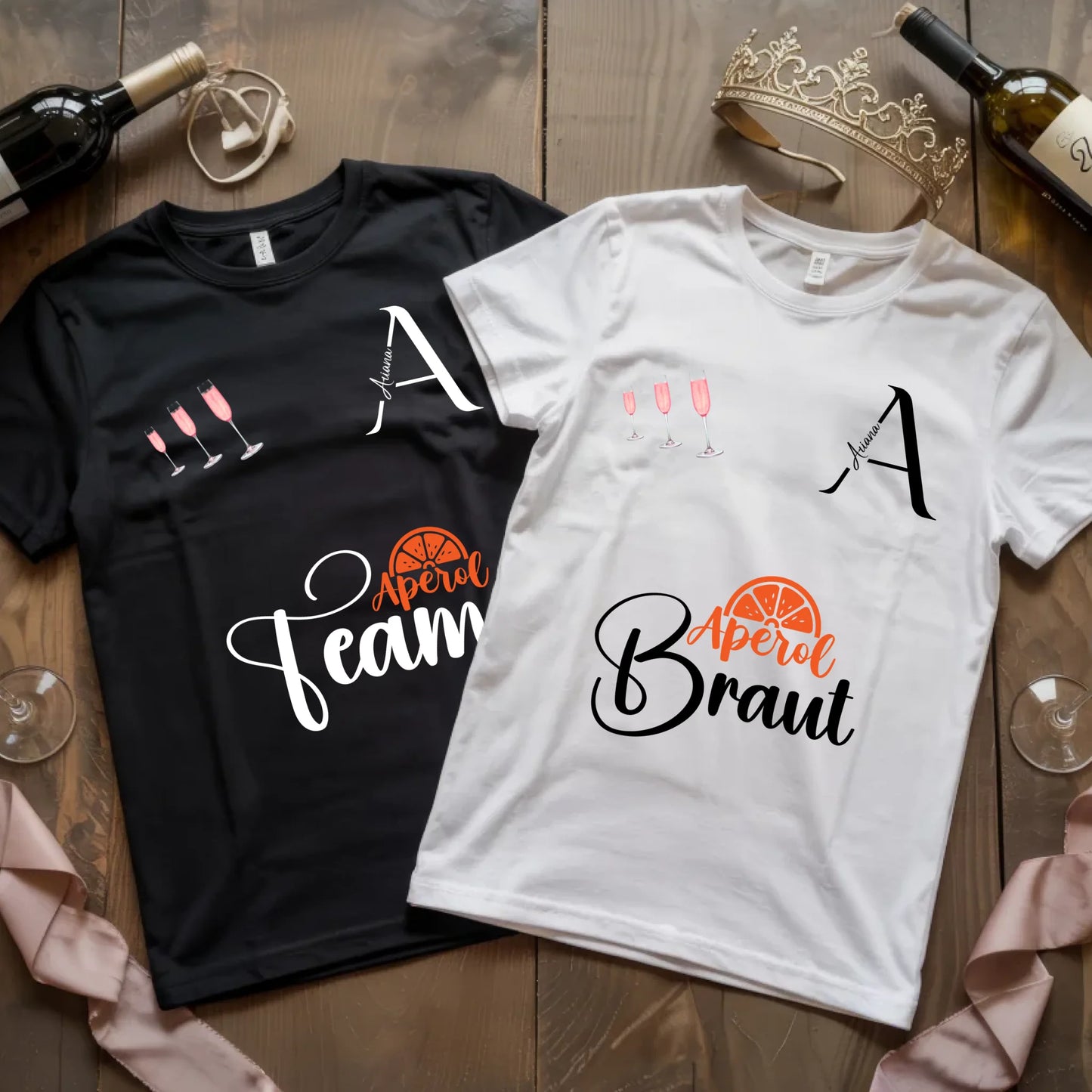 X.02.Schwarzes + Weißes T Shirt JGA Basic