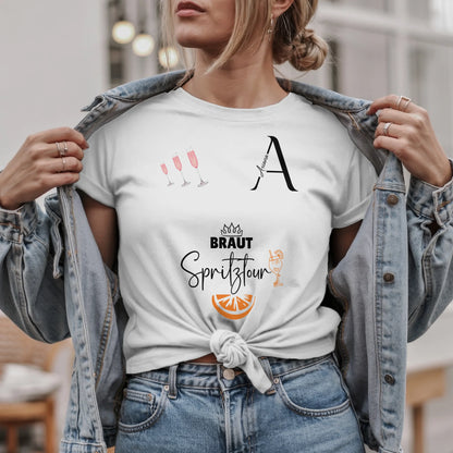 W.03.Damen-T-Shirt-Mockup-Basic HELL mit Jeansjacke