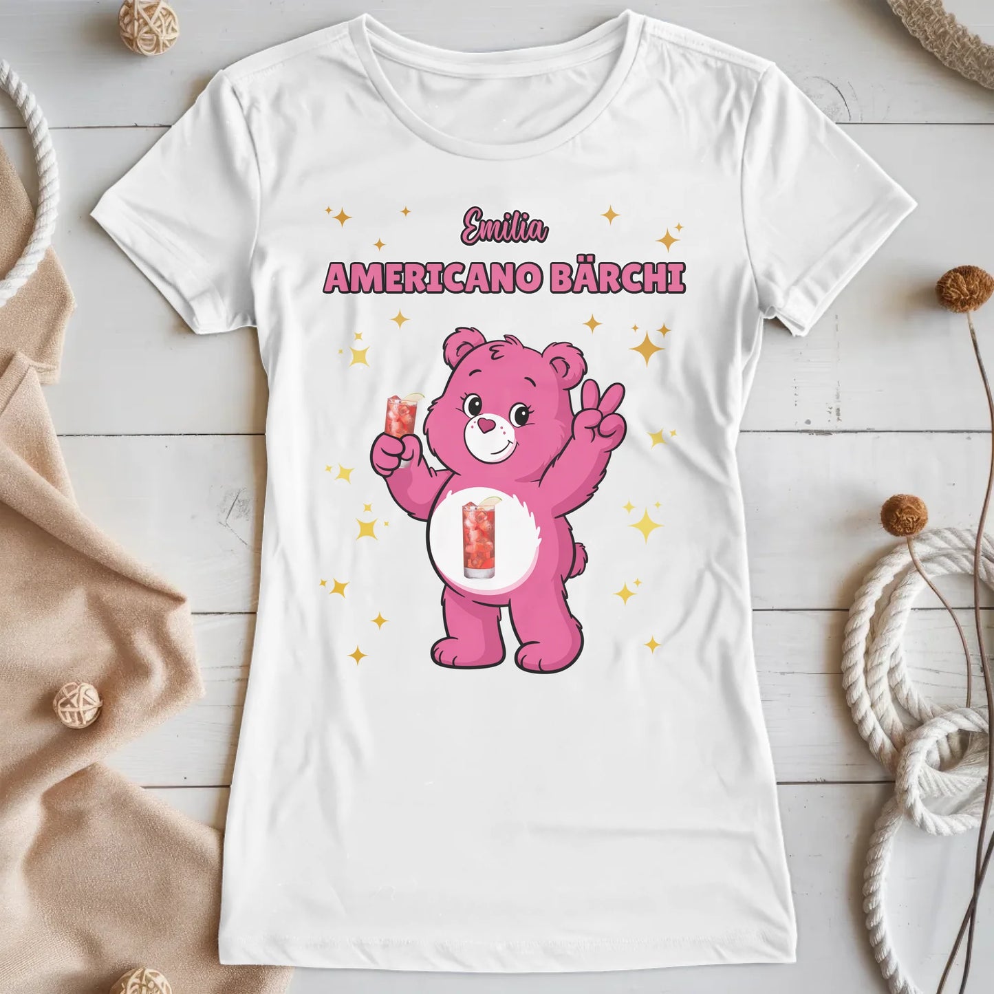 Saufbärchi T Shirt Americano Bärchi Sauf Bärchi Shirt für JGA und Party