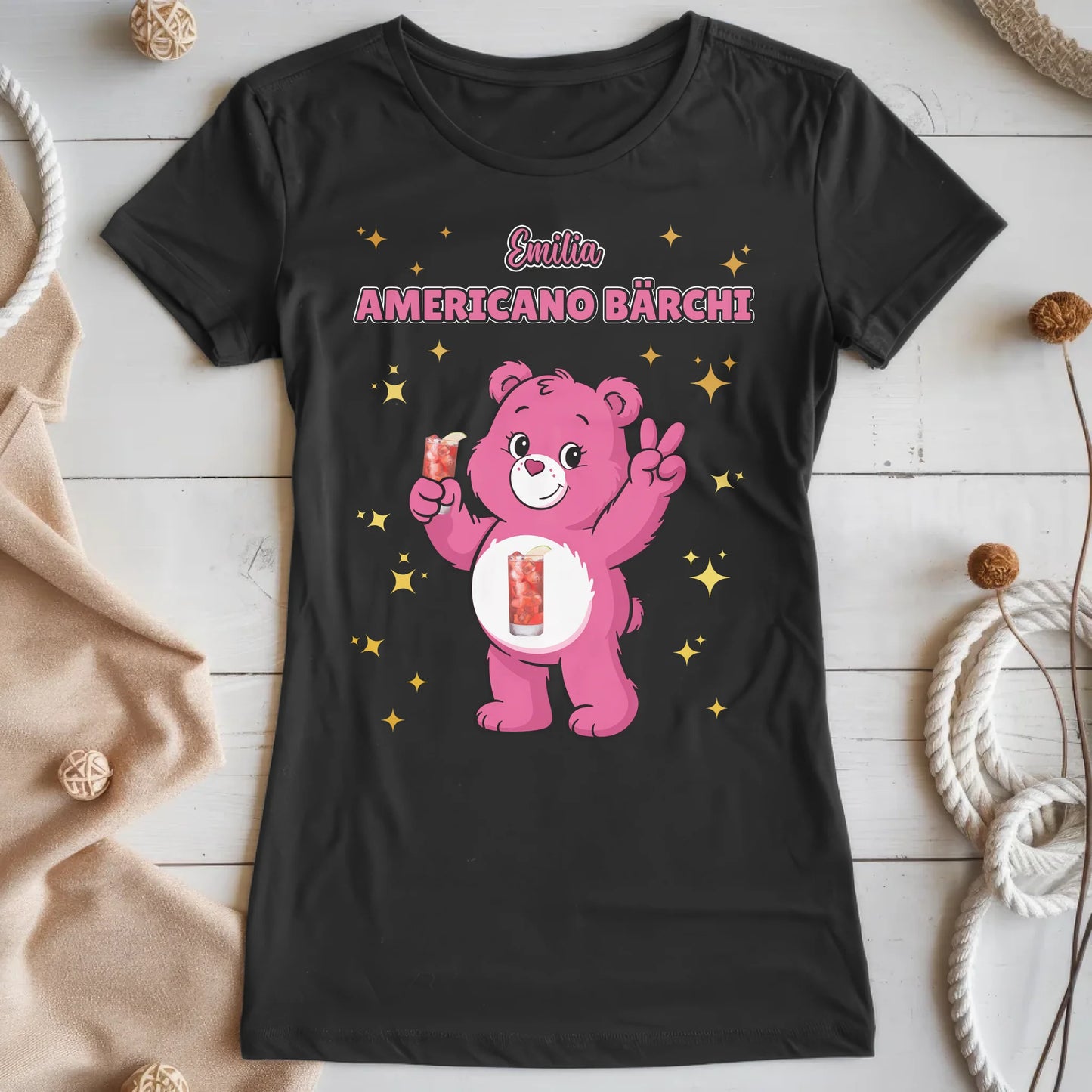 Saufbärchi T Shirt Americano Bärchi Sauf Bärchi Shirt für JGA und Party