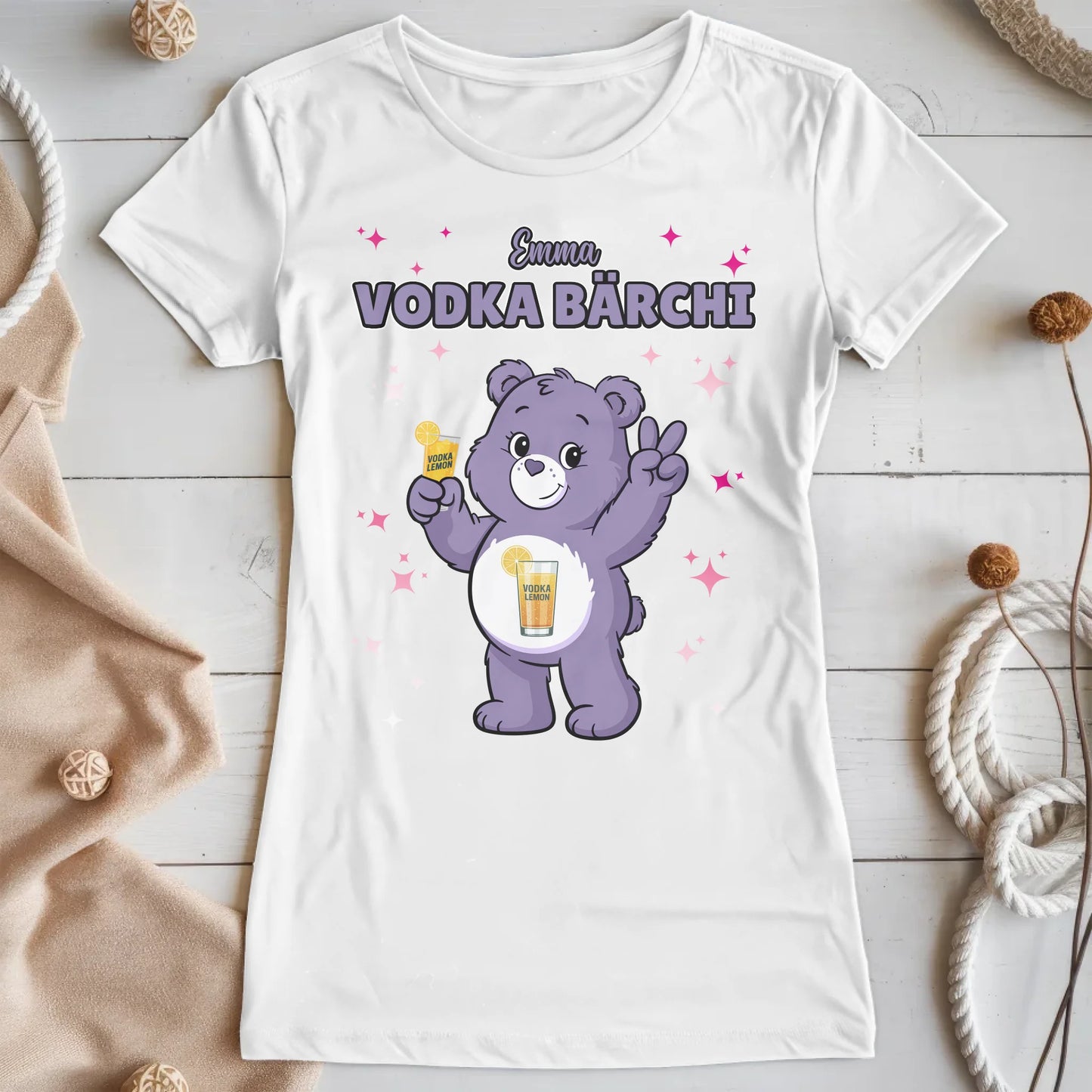 Saufbärchi Shirt Vodka Bärchi Sauf Bärchi T-Shirt für Party und JGA